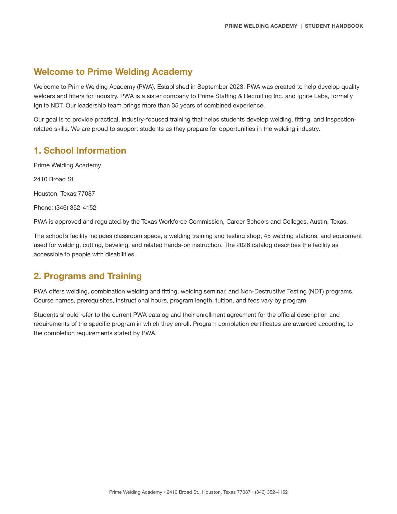 Student Handbook, page 3