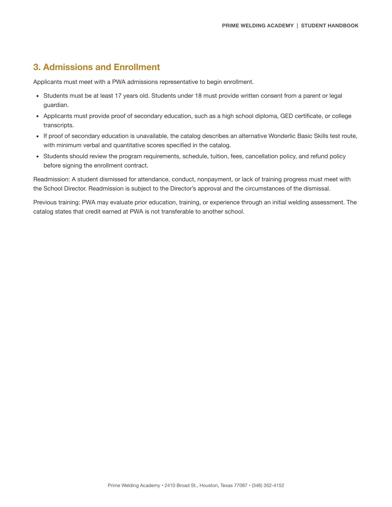 Student Handbook, page 4